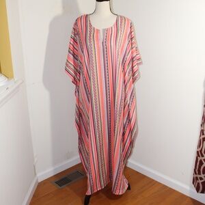 Rima beachwear,  stripped long coverup with arm holes Kaftans or Caftan